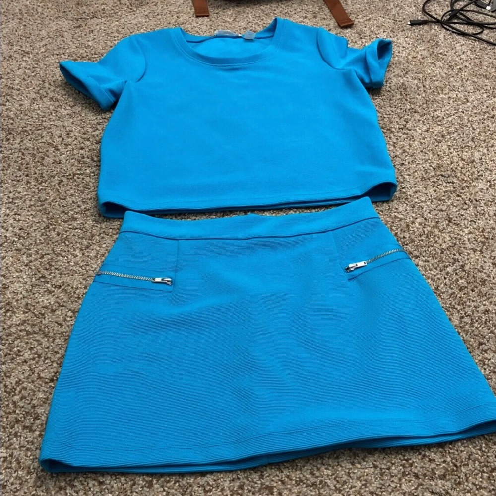 Mini skirt and shirt